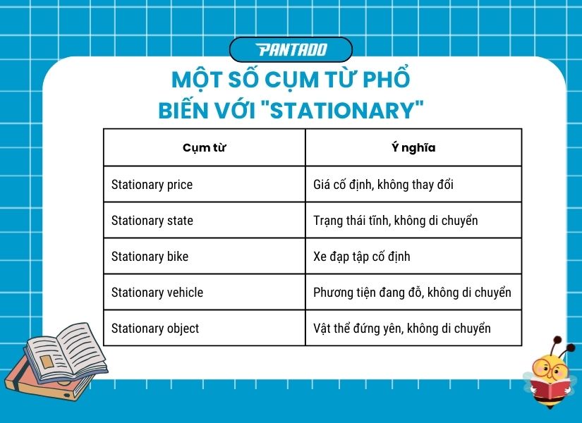 Một số cụm từ đi với “stationary”